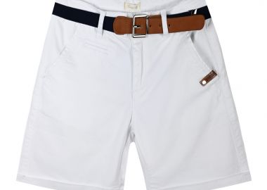 Μονόχρωμη βερμούδα με ζώνη για αγόρι για επίσημες εμφανίσεις | ΛΕΥΚΟ - Energiers - 